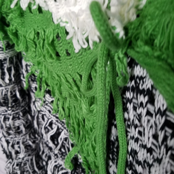 DO + BE Cardigan Sweater Color Block Grunge  Oversized  Looped Fringe NWT small - Picture 2 of 10